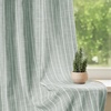 image:imageDriftAway 100 Blackout Linen Hygge Striped Curtains Double Layer Farmhouse Drapes 84 Inches Long for Living Room Bedroom Yarn Dyed Woven Thermal Insulated Rod Pocket Back Tab 2 Panels BeigeWhiteHygge Striploden Green