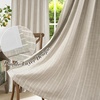 image:imageDriftAway 100 Blackout Linen Hygge Striped Curtains Double Layer Farmhouse Drapes 84 Inches Long for Living Room Bedroom Yarn Dyed Woven Thermal Insulated Rod Pocket Back Tab 2 Panels BeigeWhiteHygge Stripbeige