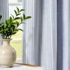 image:imageDriftAway 100 Blackout Linen Hygge Striped Curtains Double Layer Farmhouse Drapes 84 Inches Long for Living Room Bedroom Yarn Dyed Woven Thermal Insulated Rod Pocket Back Tab 2 Panels BeigeWhiteTicking Stripenavy
