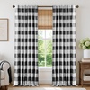 image:imageDriftAway 100 Blackout Plaid Curtains Buffalo Check 84 Inches TaupeBlack