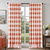 image:imageDriftAway 100 Blackout Plaid Curtains Buffalo Check 84 Inches TaupeBurnt Orange