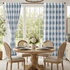 image:imageDriftAway 100 Blackout Plaid Curtains Buffalo Check 84 Inches TaupeDusty Blue