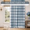 image:imageDriftAway 100 Blackout Plaid Curtains Buffalo Check 84 Inches TaupeDusty Blue