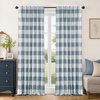 image:imageDriftAway 100 Blackout Plaid Curtains Buffalo Check 84 Inches TaupeDusty Blue