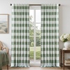 image:imageDriftAway 100 Blackout Plaid Curtains Buffalo Check 84 Inches TaupeLoden Green