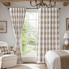 image:imageDriftAway 100 Blackout Plaid Curtains Buffalo Check 84 Inches TaupeTaupe