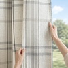 image:imageDriftAway 100 Blackout Plaid Linen Chenille Curtains 84 Inches Loden GreenBeige