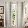 image:imageDriftAway 100 Blackout Plaid Linen Chenille Curtains 84 Inches Loden GreenBeige