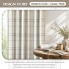 image:imageDriftAway 100 Blackout Plaid Linen Chenille Curtains 84 Inches Loden GreenBeige