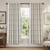 image:imageDriftAway 100 Blackout Plaid Linen Chenille Curtains 84 Inches Loden GreenBeige