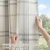 image:imageDriftAway 100 Blackout Plaid Linen Chenille Curtains 84 Inches Loden GreenBeige