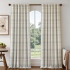 image:imageDriftAway 100 Blackout Plaid Linen Chenille Curtains 84 Inches Loden GreenBeige