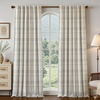 image:imageDriftAway 100 Blackout Plaid Linen Chenille Curtains 84 Inches Loden GreenBeige
