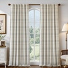 image:imageDriftAway 100 Blackout Plaid Linen Chenille Curtains 84 Inches Loden GreenBeige
