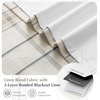 image:imageDriftAway 100 Blackout Plaid Linen Chenille Curtains 84 Inches Loden GreenBeige
