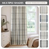 image:imageDriftAway 100 Blackout Plaid Linen Chenille Curtains 84 Inches Loden GreenBlack