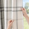 image:imageDriftAway 100 Blackout Plaid Linen Chenille Curtains 84 Inches Loden GreenBlack