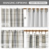 image:imageDriftAway 100 Blackout Plaid Linen Chenille Curtains 84 Inches Loden GreenGrey