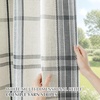 image:imageDriftAway 100 Blackout Plaid Linen Chenille Curtains 84 Inches Loden GreenGrey