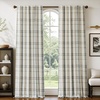image:imageDriftAway 100 Blackout Plaid Linen Chenille Curtains 84 Inches Loden GreenGrey