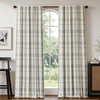 image:imageDriftAway 100 Blackout Plaid Linen Chenille Curtains 84 Inches Loden GreenGrey