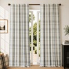 image:imageDriftAway 100 Blackout Plaid Linen Chenille Curtains 84 Inches Loden GreenGrey