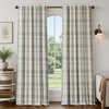 image:imageDriftAway 100 Blackout Plaid Linen Chenille Curtains 84 Inches Loden GreenGrey