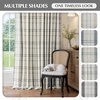 image:imageDriftAway 100 Blackout Plaid Linen Chenille Curtains 84 Inches Loden GreenGrey
