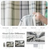 image:imageDriftAway 100 Blackout Plaid Linen Chenille Curtains 84 Inches Loden GreenGrey