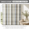 image:imageDriftAway 100 Blackout Plaid Linen Chenille Curtains 84 Inches Loden GreenGrey