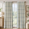 image:imageDriftAway 100 Blackout Plaid Linen Chenille Curtains 84 Inches Loden GreenLoden Green