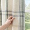image:imageDriftAway 100 Blackout Plaid Linen Chenille Curtains 84 Inches Loden GreenLoden Green