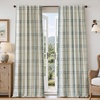 image:imageDriftAway 100 Blackout Plaid Linen Chenille Curtains 84 Inches Loden GreenLoden Green