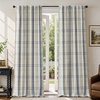 image:imageDriftAway 100 Blackout Plaid Linen Chenille Curtains 84 Inches Loden GreenNavy