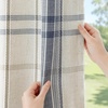 image:imageDriftAway 100 Blackout Plaid Linen Chenille Curtains 84 Inches Loden GreenNavy