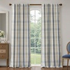 image:imageDriftAway 100 Blackout Plaid Linen Chenille Curtains 84 Inches Loden GreenNavy