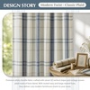 image:imageDriftAway 100 Blackout Plaid Linen Chenille Curtains 84 Inches Loden GreenNavy