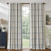 image:imageDriftAway 100 Blackout Plaid Linen Chenille Curtains 84 Inches Loden GreenNavy