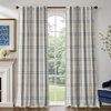 image:imageDriftAway 100 Blackout Plaid Linen Chenille Curtains 84 Inches Loden GreenNavy