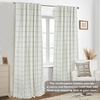 image:imageDriftAway 100 Blackout Plaid Linen Curtains 84 Inches Long 2 Panels BlackBlack