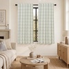image:imageDriftAway 100 Blackout Plaid Linen Curtains 84 Inches Long 2 Panels BlackBlack