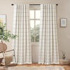 image:imageDriftAway 100 Blackout Plaid Linen Curtains 84 Inches Long 2 Panels BlackBlack