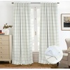 image:imageDriftAway 100 Blackout Plaid Linen Curtains 84 Inches Long 2 Panels BlackBlack