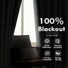 image:imageDriftAway 100 Blackout Plaid Linen Curtains 84 Inches Long 2 Panels BlackBlack
