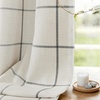 image:imageDriftAway 100 Blackout Plaid Linen Curtains 84 Inches Long 2 Panels BlackBlack