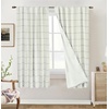 image:imageDriftAway 100 Blackout Plaid Linen Curtains 84 Inches Long 2 Panels BlackBlack