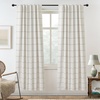 image:imageDriftAway 100 Blackout Plaid Linen Curtains 84 Inches Long 2 Panels BlackGrey