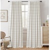 image:imageDriftAway 100 Blackout Plaid Linen Curtains 84 Inches Long 2 Panels BlackGrey