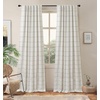image:imageDriftAway 100 Blackout Plaid Linen Curtains 84 Inches Long 2 Panels BlackGrey