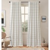 image:imageDriftAway 100 Blackout Plaid Linen Curtains 84 Inches Long 2 Panels BlackGrey